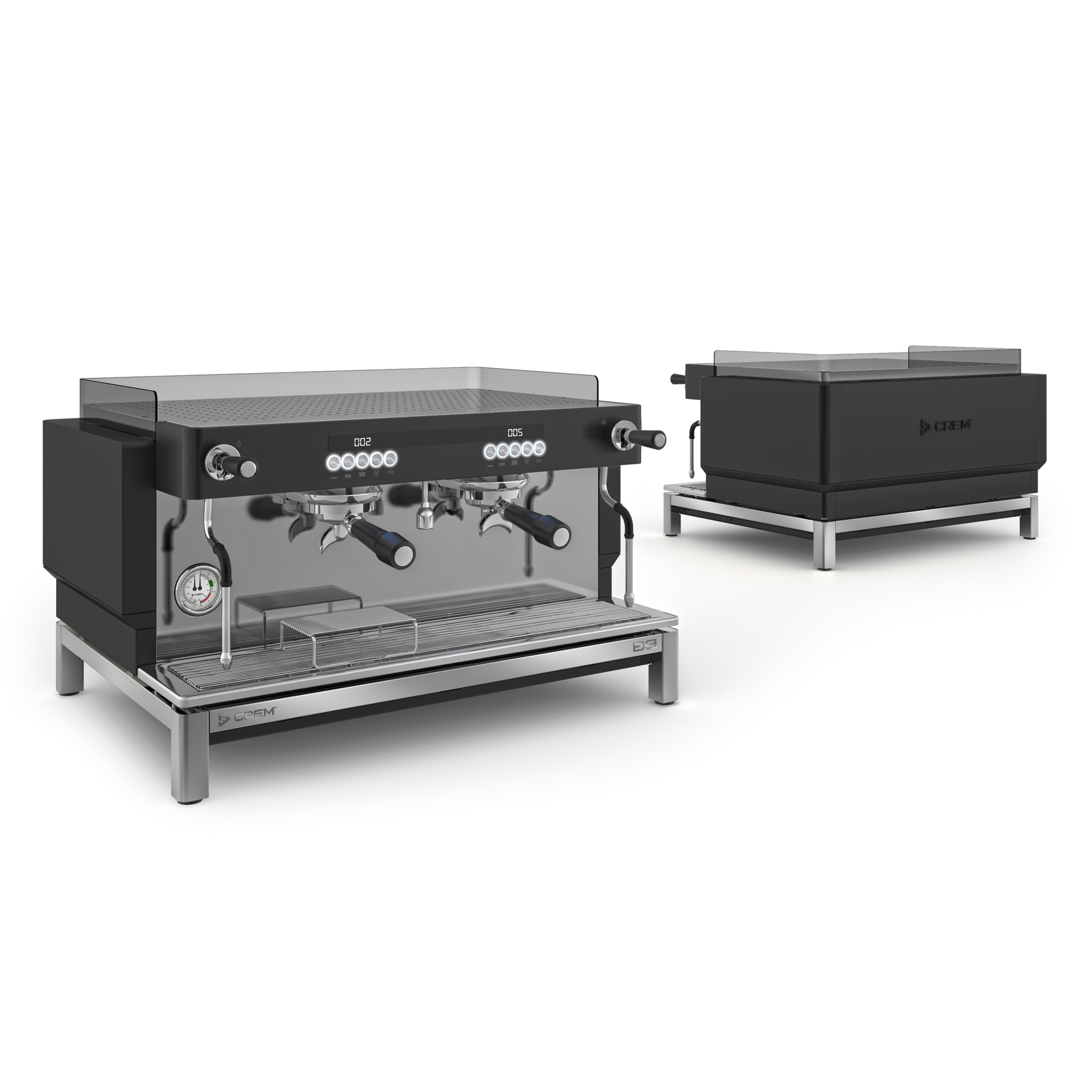 CREM EX3 2 Group Display Espresso Machine 11.5 Litres, Black & White