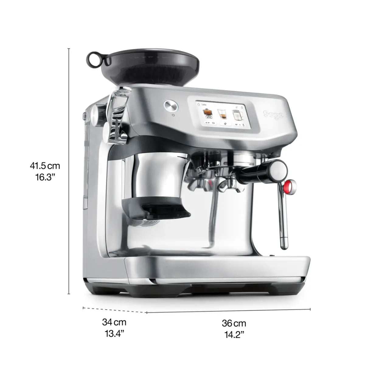 Sage the Barista Touch Impress SES881 Espresso Machine Dimension