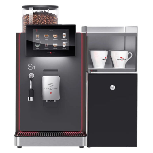 Rex - Royal - Rex Royal S1 Bean to Cup Coffee Machine + 7 Litre Milk Fridge, Installation and Service Package - Bundle Kit - Prime Coffee Suppliers