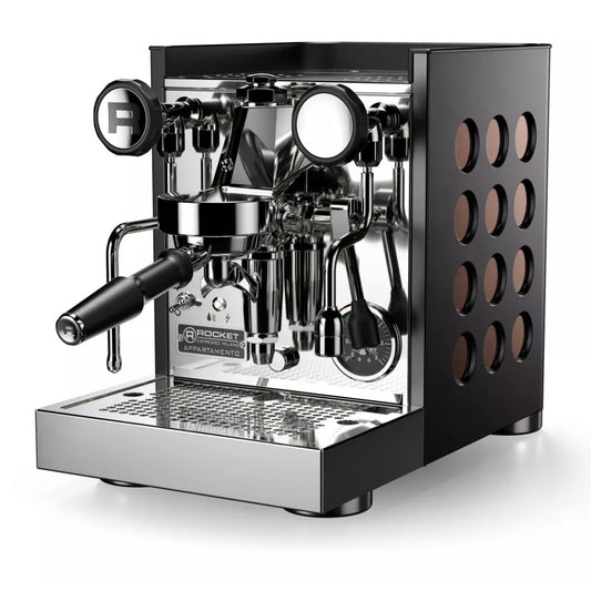 Rocket Espresso - Rocket Appartamento TCA Espresso Machine - Temperature Control - Black/Copper - Coffee Machine - Prime Coffee Suppliers