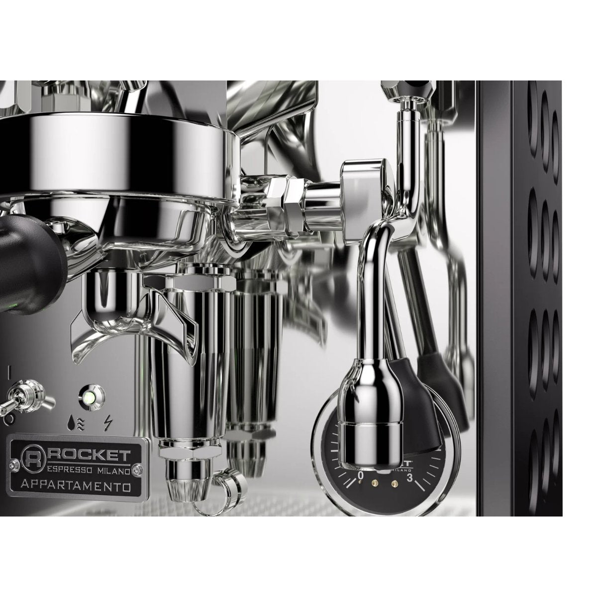 Rocket Espresso - Rocket Appartamento TCA Espresso Machine - Temperature Control - Black/Copper - Coffee Machine - Prime Coffee Suppliers