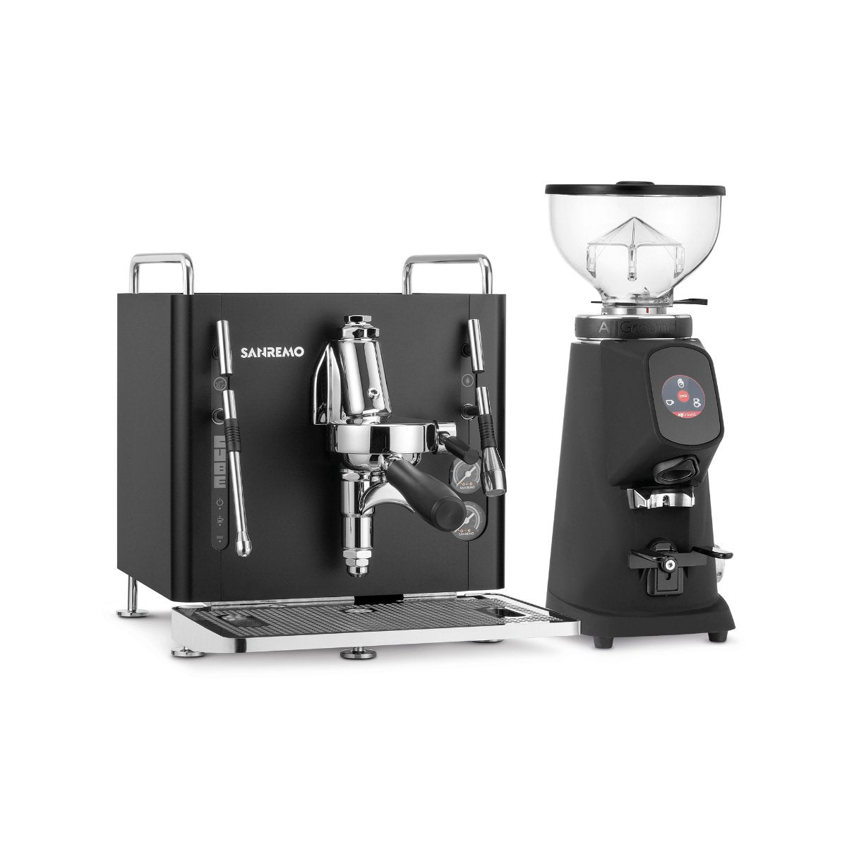 San Remo - San Remo Cube Home Espresso Bundle l Contains Cube -R & Cube All ground Grinder - Espresso Machine - Prime Coffee Suppliers