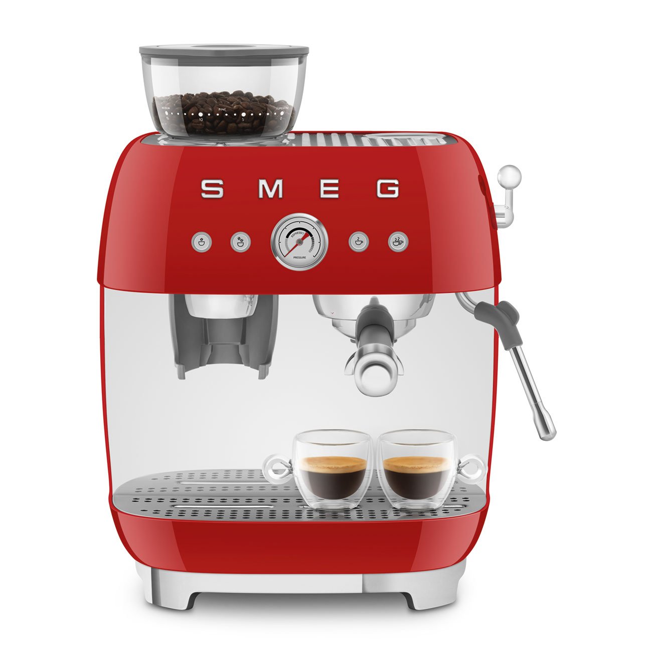 Smeg - Smeg EGF03 Espresso Coffee Machine 50's Style - with Grinder - Espresso Machine - Prime Coffee Suppliers