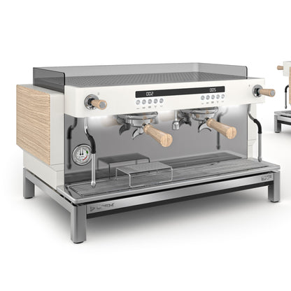 CREM - CREM EX3 2 Group Display Espresso Machine 11.5 Litres White/Oak - Espresso Machine - Primecoffeesuppliers